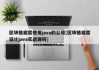 区块链底层使用java的公司[区块链底层设计java实战源码]